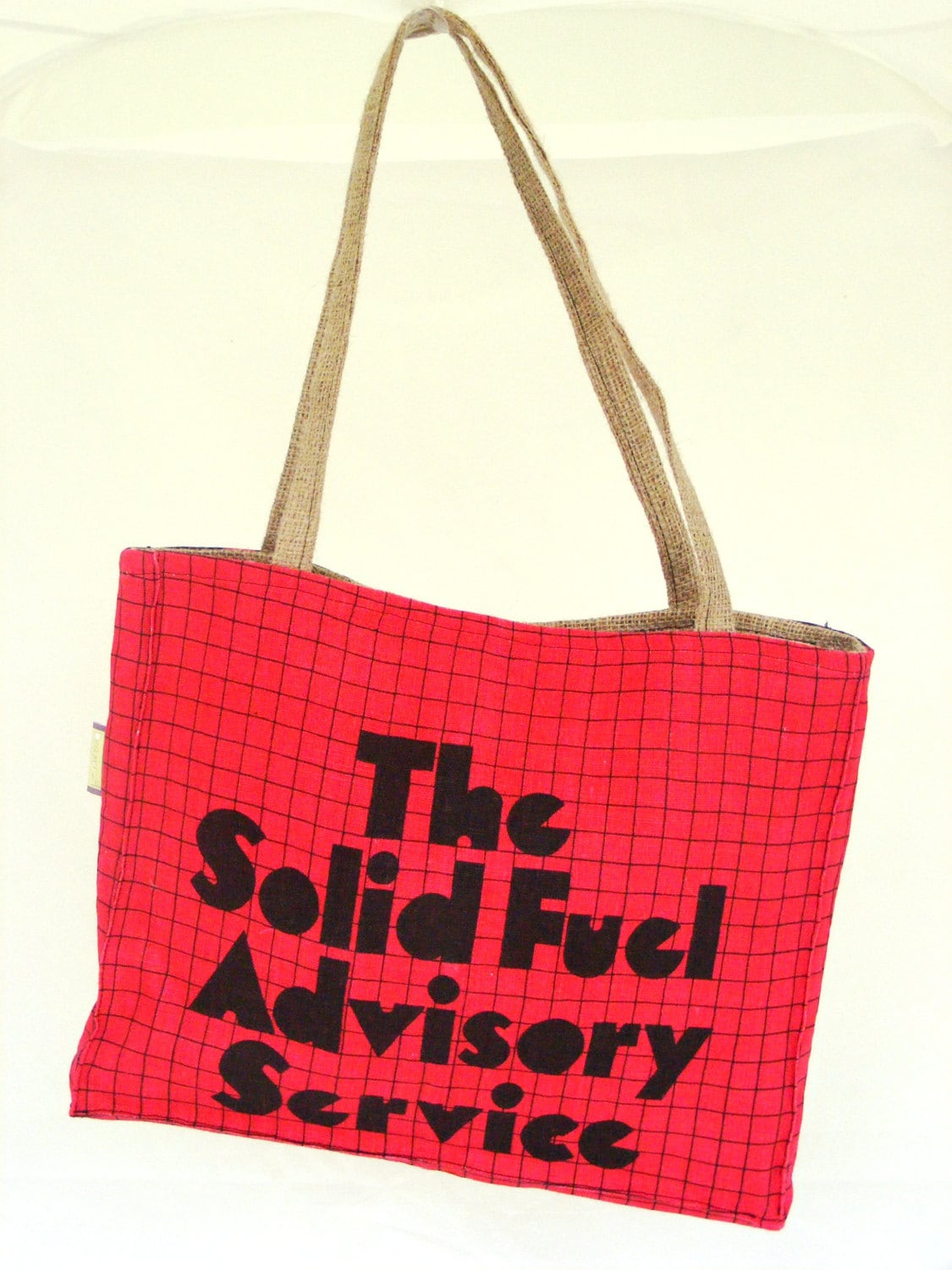 Shopping Tote Bag - Vintage 'Solid Fuel Advisory Service' Advertising Teatowel 1980s